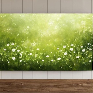 Abstract Samsung Frame TV Wall Art | Digital Download Spring Abstract Oil Painting & Floral Decor for Screensaver