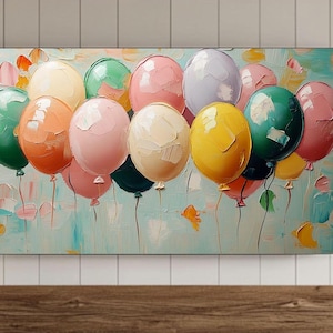 Birthday Samsung Frame Tv Wall Art , Happy Birthday Oil Painted Balloons Screensaver, Digital Download for Background