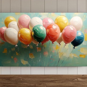 Birthday Samsung Frame Tv Wall Art , Happy Birthday Oil Painted Balloons Screensaver, Digital Download for Background