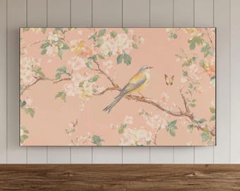 Rosa Chinoiserie Rahmen Tv Art, Chinoiserie Samsung Wandkunst, Frühling Bildschirmschoner, Princesscore Cottagecore Dekor, Bauernhausdekor