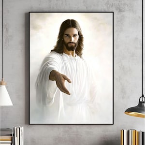 Come Follow Me Wall Art, Jesus Portrait Print, Christian Artwork, Catholic Art Decor, Picture of Christ LDS, Bible Poster, Jesus Printable