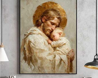 Jesus und Baby Art Print, Christian Home Decor (Digitaler Download)