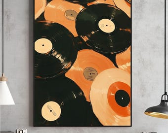 Vintage Record Eclectic Wall Art, Trendy Art, Retro Printable, Eccentric Prints, Music Poster, Vinyl Download, Vinyl Records, Digital File
