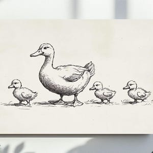 Rustic Nursery Wall Art, Duck Sketch, Cute Animal Print for Kids Room Decor, Farmhouse Nursery Art, Vintage Nursery, Digital Download