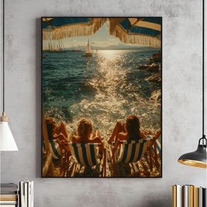 Luxury Seaside Wall Art, Photography Poster, High Society Prints, Sailing in Summer Digital, Bathroom Printable, Sea Artwork