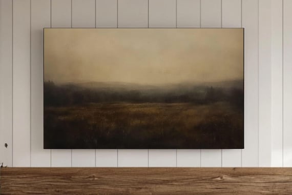 Vintage Classic Moody Landscape Painting Frame TV Wall Art, Modern Abstract, Modern Rustic Dark Decor, Antique Tonal Screensaver, Digital TV