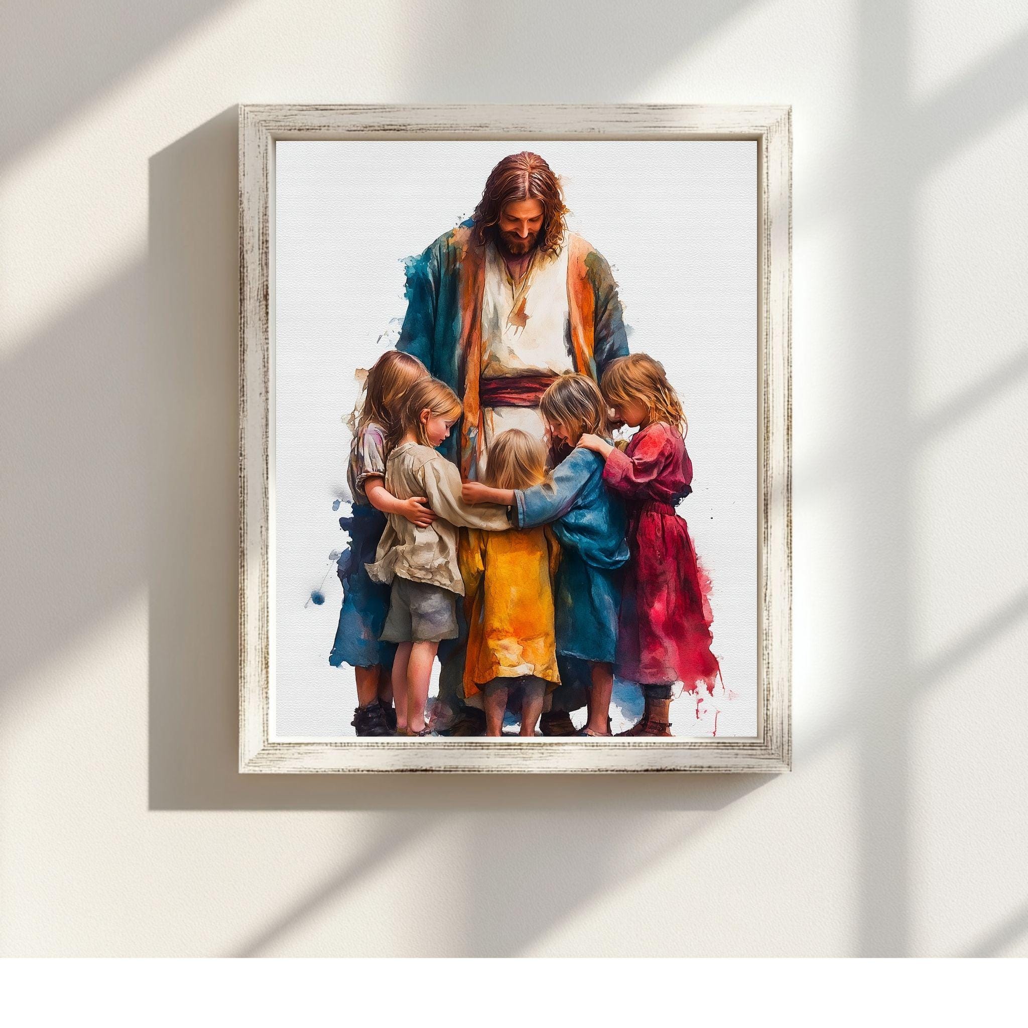 Jesus With Children Digital Wall Art, Christian Nursery Decor, LDS ...