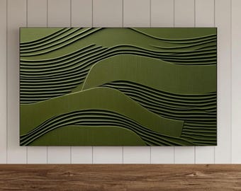 Texture Frame Tv Wall Art, Samsung Screensaver, Modern abstract oil painting, olive green color, Art Digital File, Minimal print