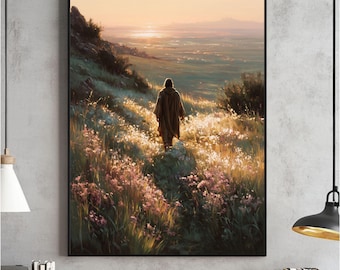 Jesus Christ Walking Print, Moses 6:34 Scripture Art (Digital Download)