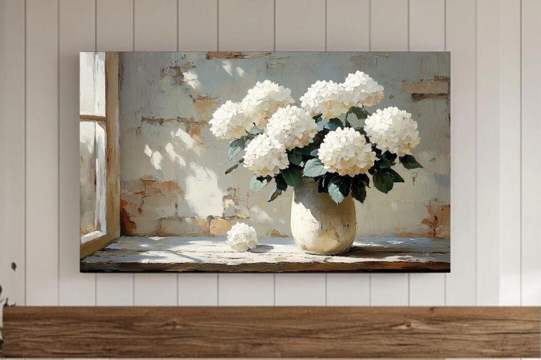 White Hydrangeas Still Life Frame Tv Wall Art Spring Samsung
