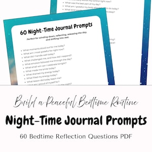 60 sugestões para o diário noturno | PDF imprimível para reflexão da noite