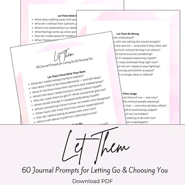 60-Day Journal Prompts – Self-Discovery & Mindfulness (Digital Download)