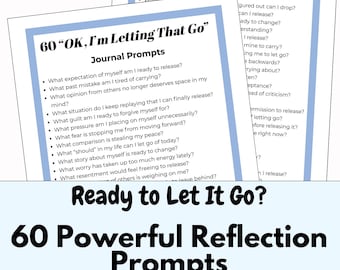 Let That Go Journal Prompts | 60 Reflection Prompts (PDF Download)