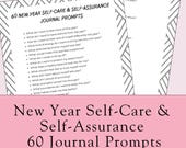 60 New Year Self-Care + Self-Assurance Journal Prompts |  Confidence & Mindfulness PDF A4