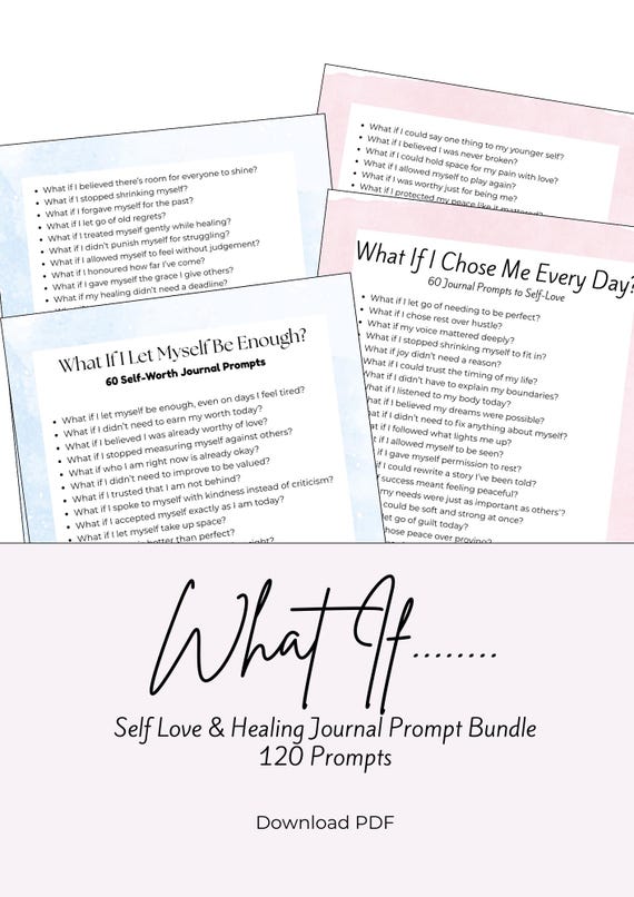 Self-Love Journal Prompts | Mindset & Healing, 120 Prompts (PDF)