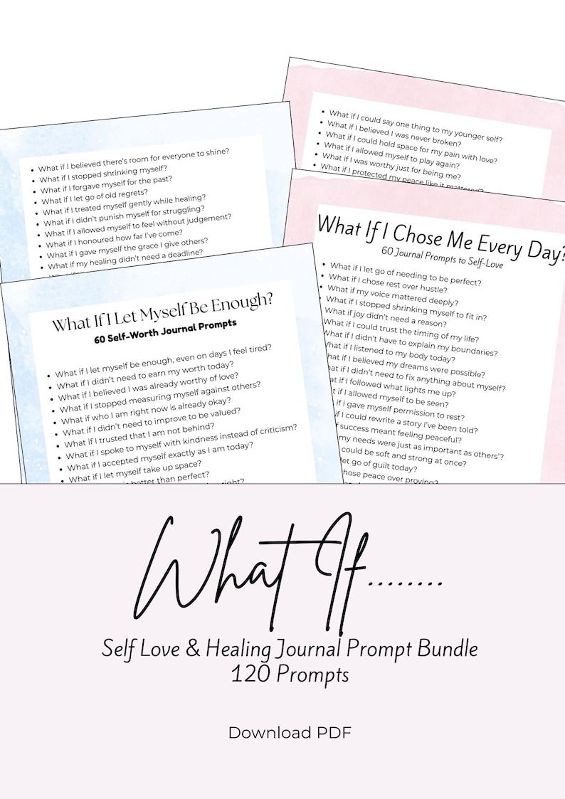 Self-Love Journal Prompts | Mindset & Healing, 120 Prompts (PDF) image 1