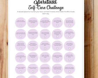 30 Day Spiritual Self-Care Challenge Printable | Mindfulness | Daily Wellness Routine | PDF