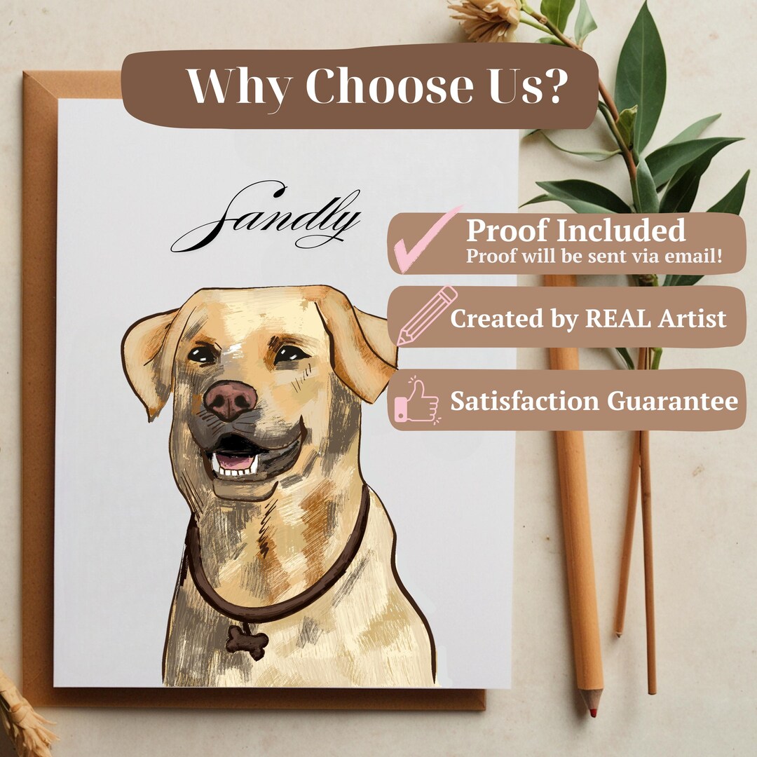 Custom Pet Portrait From Photo Cat Dog Horse Rabbit ANY Portrait From ...