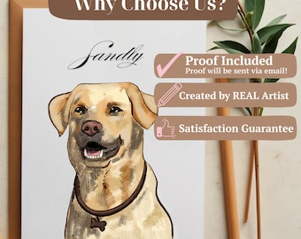 Custom Pet Portrait from Photo Cat Dog Horse Rabbit ANY Portrait From Photo Pet Digital or Print Poster Personalized Pet Gift memorial gift