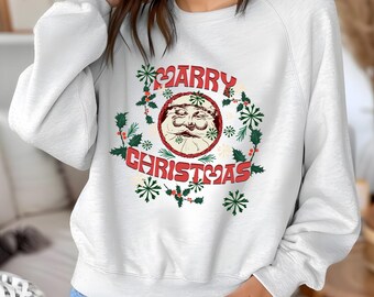 Hoodie Sweatshirt MARRY CHRISTMAS Hoodies Unisex Cozy Sweatshirt Minimalist Design Crewneck Unique Gift for Creatives NEW Year