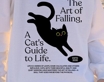 Black Cat Sweatshirt Hoodie Cat Lover Sweatshirt Cat Lover Gift Cats Hiding Sweater Unique Gift For Cat Lover Oversize Sweatshirt
