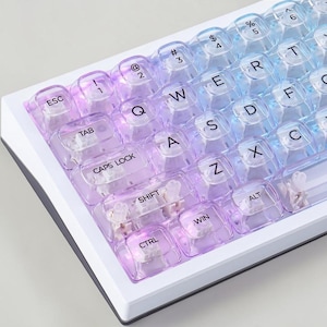 Fairy Gradient Clear Keycap Set | MOA Profile Keycaps 125 Keys for Mechanical Keyboards