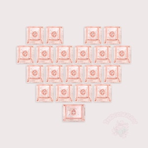 Transparent Heart Keycap Set: Cherry Profile - 21 Keys
