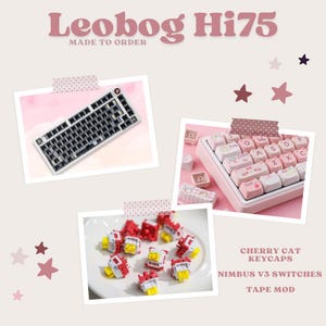 Custom Leobog Hi75 Wired Keyboard: Cherry Cat Keycaps, Nimbus V3 Switches