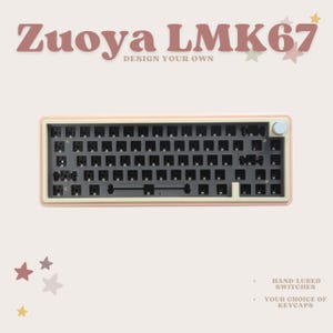 Custom Peach Pink ZUOYA LMK67 Keyboard: Lubed Switches, Custom Keycaps