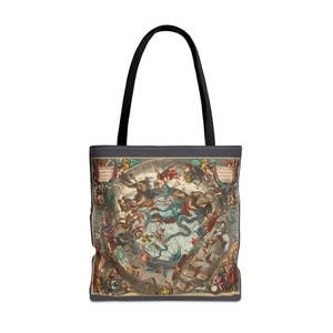 Bolso de mano colorido, ideal para llevar a diario. Carta astral y signos del zodíaco "Terra Australis Incognita"