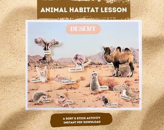 Desert Animals Sorting Activity Kindergarten Homeschool Biology Cut and Paste Desert Animal Biome Preschool Printout Science Habitat Lesson