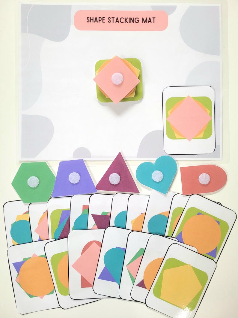 Preschool Shape Stacking Activity, Spatial Awareness Lesson (digital ...