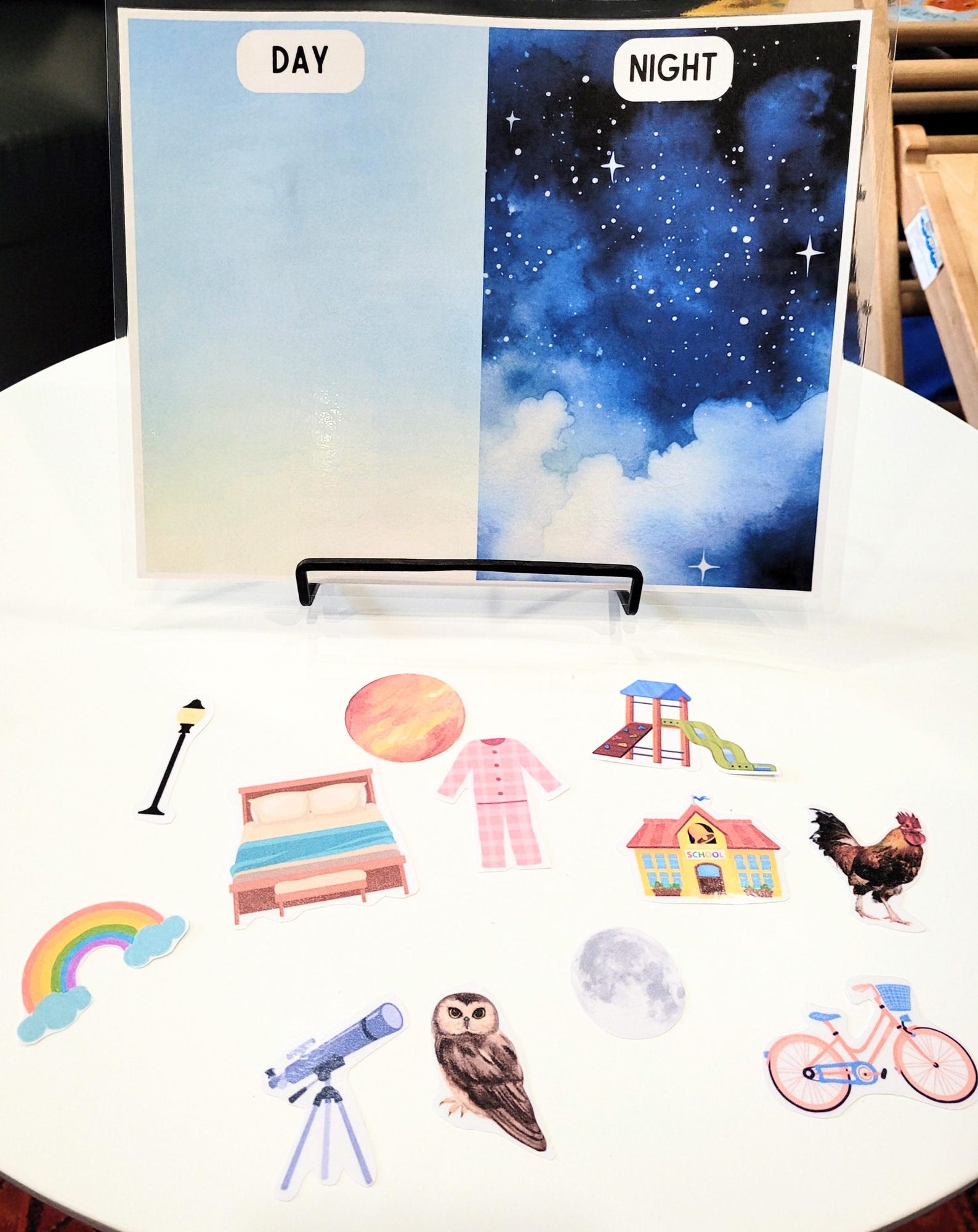 Preschool Activity Night & Day Sorting Matching Cut and Paste Fun Kid ...