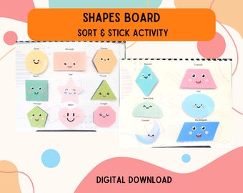 Shape Matching Preschool Busy Book Montessori Shape Sorting Activity Toddler Shapes Puzzle Homeschool