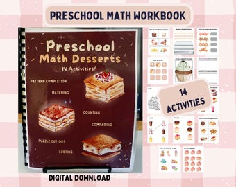 Preschool Math Printable Worksheets, Preschool Math Workbook, Math Activities Homeschool, Preschool Math Skills