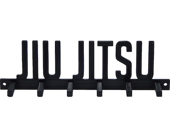 Jiu Jitsu Martial Arts Medal Display Rack Award Hanger Holder for Wall - Holds Medals, Lanyards, Ribbons - 8" x 2 5/16" x 3/16"