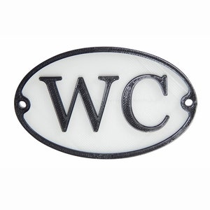 Plastic WC Water Closet Loo Bathroom Restroom Toilet Door Sign Plaque For Door Or Wall 4&quot; x 2  1/2&quot; x 3/16&quot;