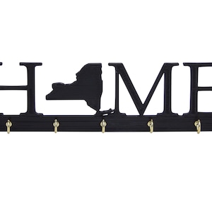 State Key Rack New York Home State Shape Key Holder Hanger Rack Housewarming Realtor ...
