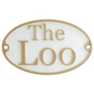 Plastic French &quot;The Loo&quot; Toilet Door Sign Plaque for Restroom Bathroom Water Closet Washroom Powder Room 4&quot; x 2 1/2&quot; x 3/16&quot;