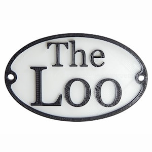 Plastic French &quot;The Loo&quot; Toilet Door Sign Plaque for Restroom Bathroom Water Closet Washroom Powder Room 4&quot; x 2 1/2&quot; x 3/16&quot;