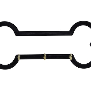 Dog Bone Shaped Dog Leash Holder Hanger Rack - For Leashes, Harnesses, Collars, Accessories, Keys - 8" x 3 1/2" x 3/16" - 3 Hooks