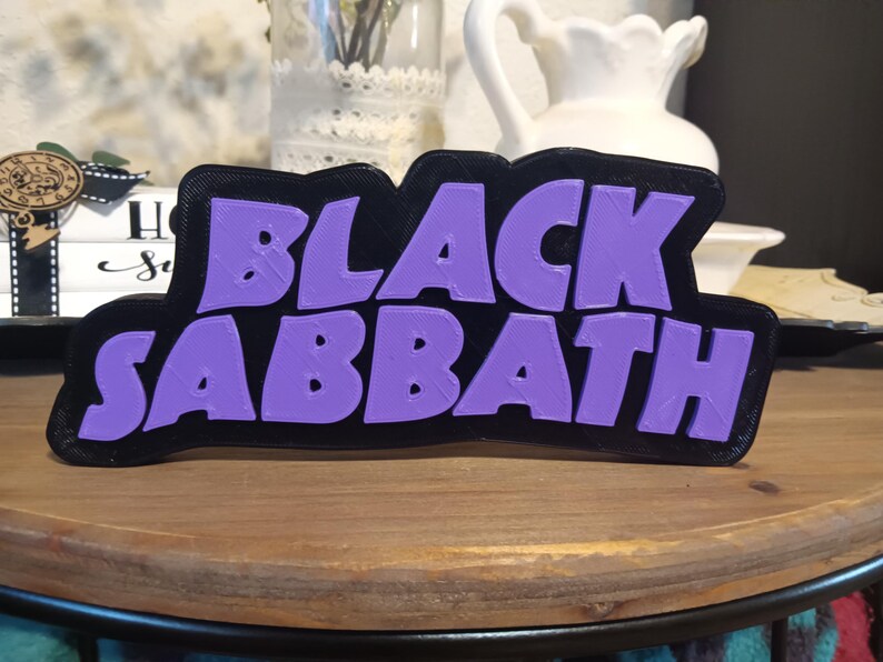 Sabbath Lettering Black Sabbath Band Logo Sign Display 3D Wall Desk Shelf Art 7