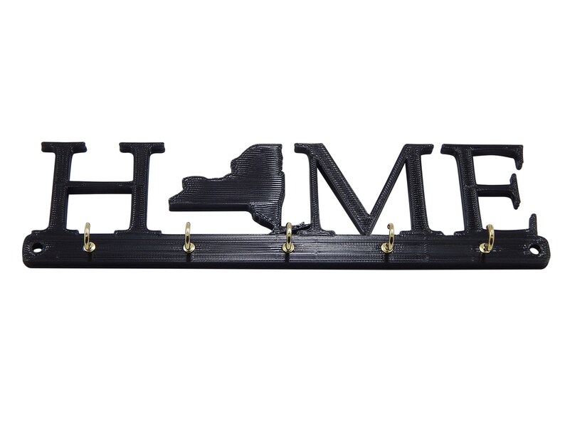 State Key Rack New York Home State Shape Key Holder Hanger Rack Housewarming Realtor ...