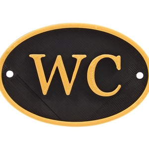 Plastic WC Water Closet Loo Bathroom Restroom Toilet Door Sign Plaque For Door Or Wall 3 1/2&quot; x 2  3/8&quot; x 3/16&quot;
