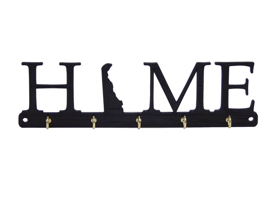 State Key Rack Delaware Home State Shape Key Holder Hanger Rack Housewarming Realtor ...