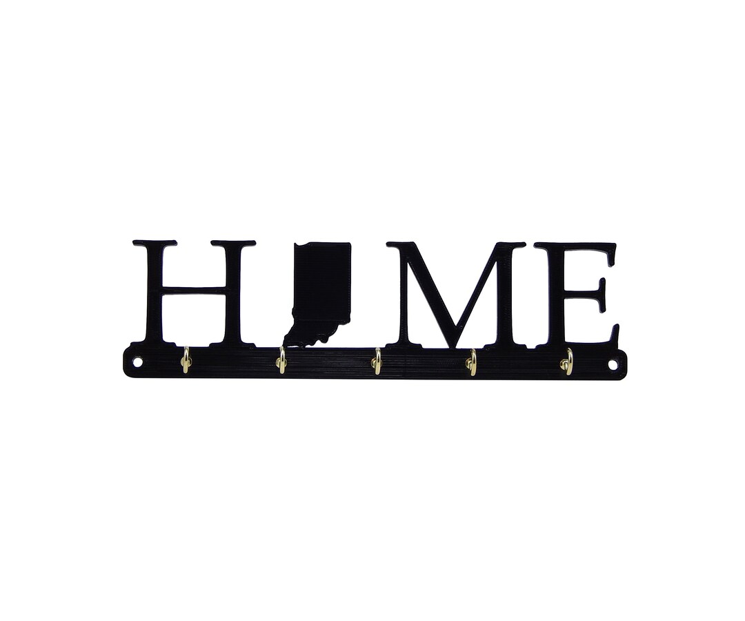 State Key Rack Indiana Home State Shape Key Holder Hanger Rack Housewarming Realtor ...