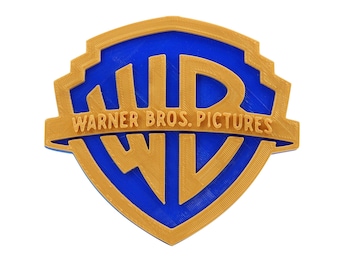 Warner Brothers Pictures WB Bros Movie Studio Logo Wall Sign Plaque Decor 5" x 4 3/8" x 3/8"