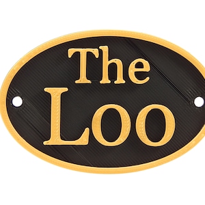 Plastic &quot;The Loo&quot; Toilet Door Sign Plaque for Restroom Bathroom Water Closet Washroom Powder Room 3 1/2&quot; x 2 3/8&quot; x 3/16&quot;