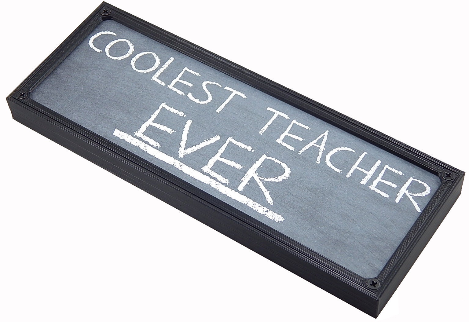 Coolest Teacher Ever Teacher Gift Chalkboard Chalk Classroom Sign Shelf ...