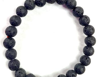 Pulseira de Pedra de Lava Natural: Difusor de Óleos Essenciais de Aromaterapia